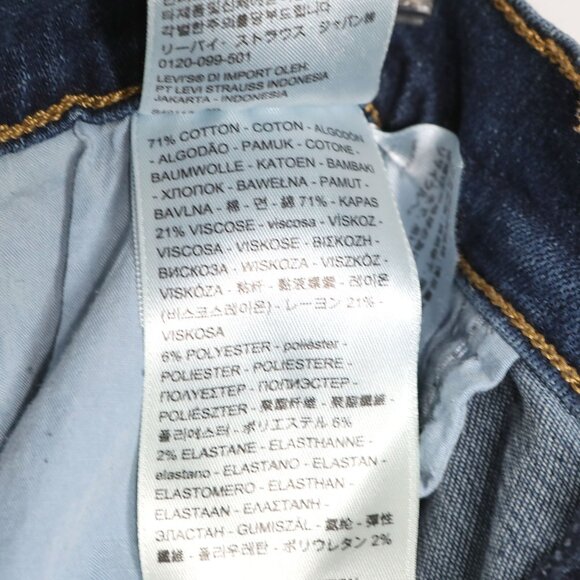 Levi's 724 High Rise Slim Straight Jeans Dark Wash Stretch Denim Classic - Picture 10 of 10